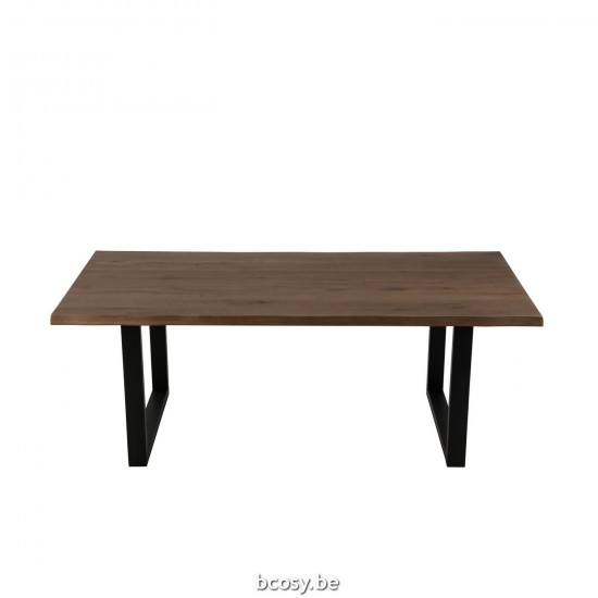J Line tables a manger de repas Jolipa Pieds De Table Rectangle Acier Noir.
