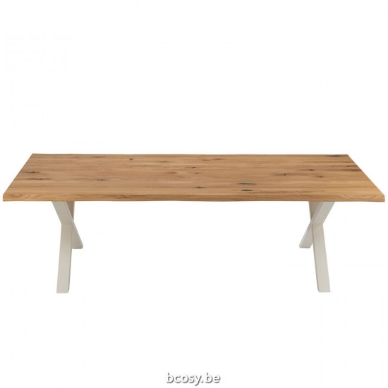 J Line tables a manger de repas Jolipa Pieds De Table Croix Acier Blanc.