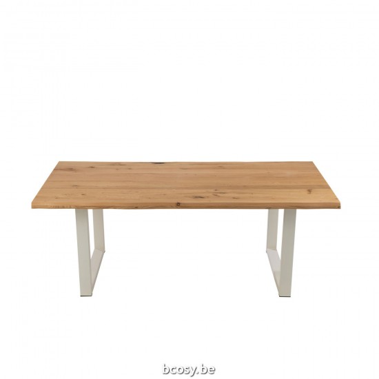 J Line tables a manger de repas Jolipa Pieds De Table Rectangle Acier Blanc.
