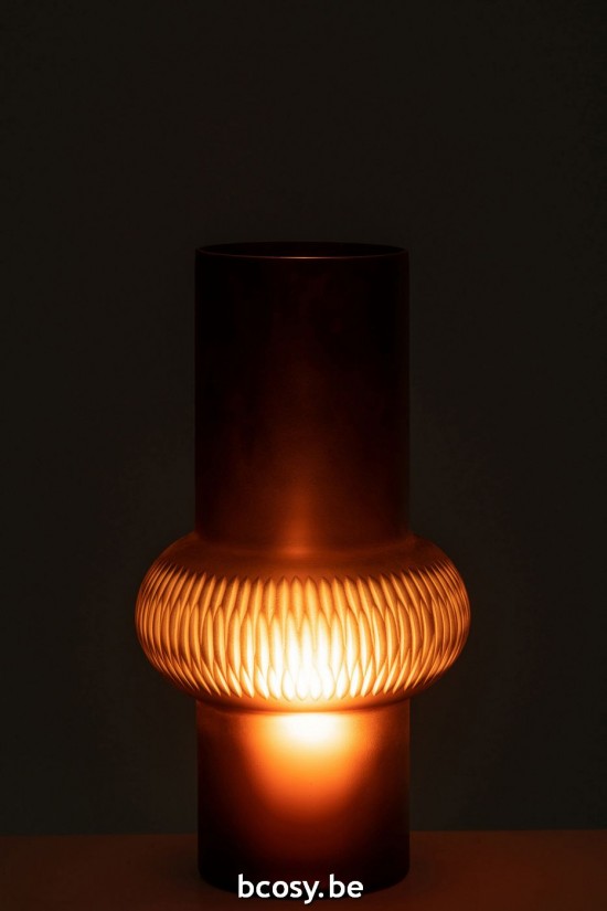 J Line vases Jolipa Vase Ligne Boule Verre Marron Small.