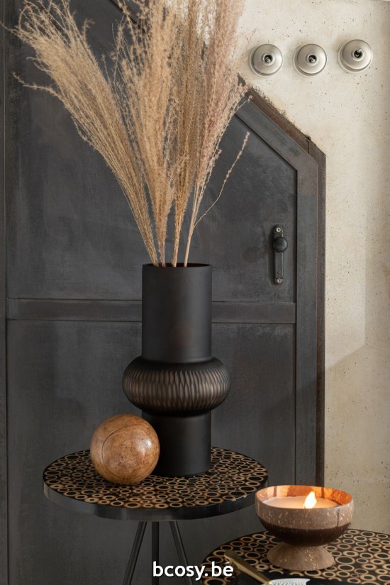 Jline Jarrón Línea Bola Vidrio Marrón Large.