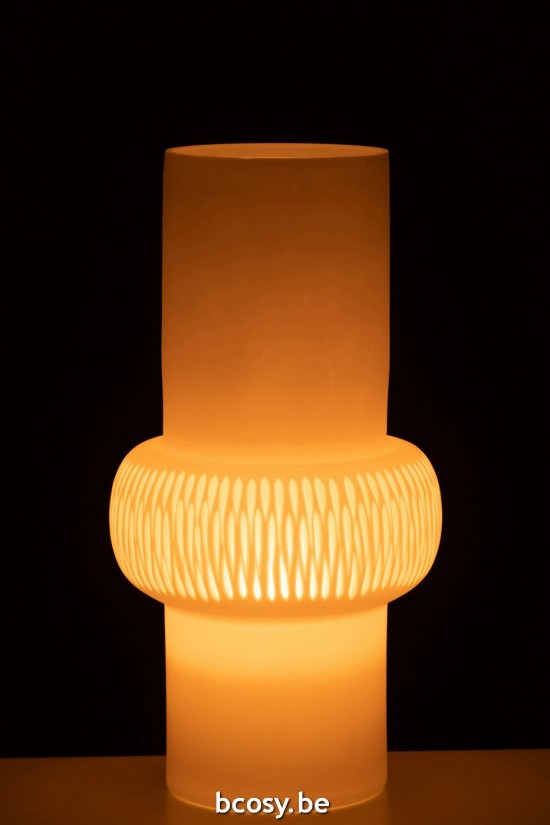 J Line vases Jolipa Vase Ligne Boule Verre Blanc Large.