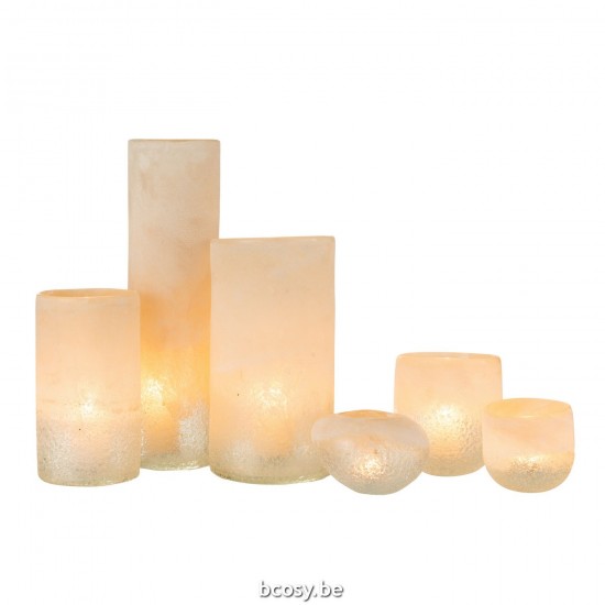 J Line Vaso Cilindrico Vetro Beige Large Jarrón Cilíndrico De Cristal Beige Large.