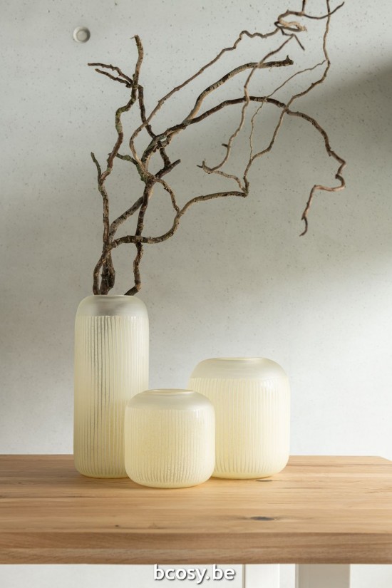 Jline Jarrón Líneas Vidrio Amarillo Claro Medium.