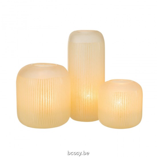 J Line Vase Stripes Glass Light Yellow Large.