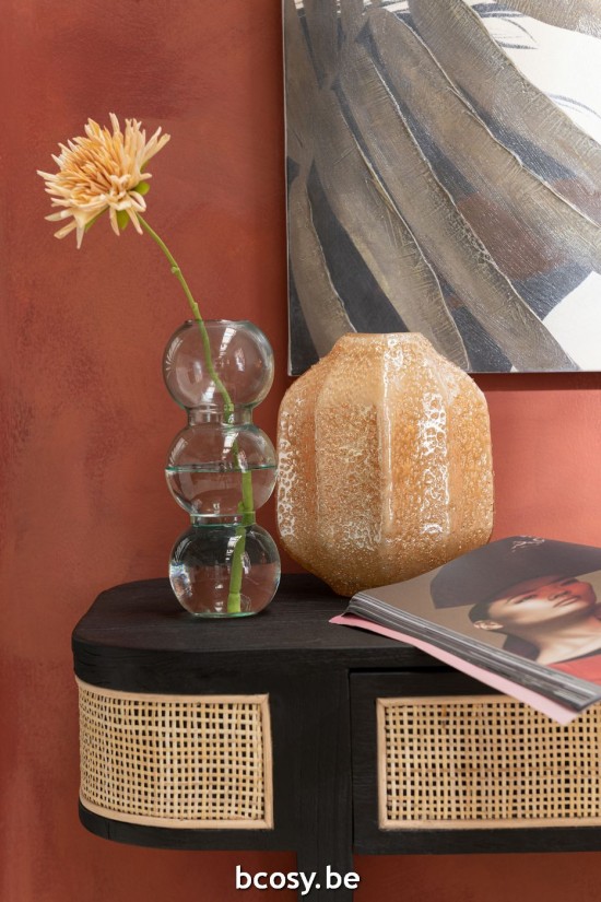 Jline Jarrón De Vidrio Naranja Claro Medium.