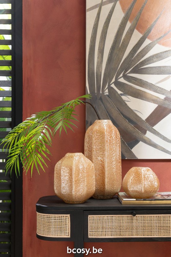 Jline Jarrón De Cristal Naranja Claro Large.