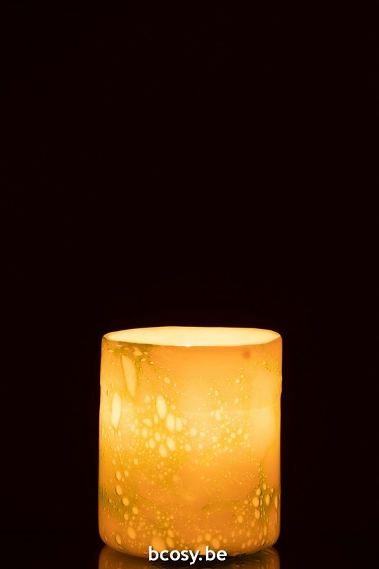 J Line vases Jolipa Photophore Marbre Verre Vert Blanc Medium.