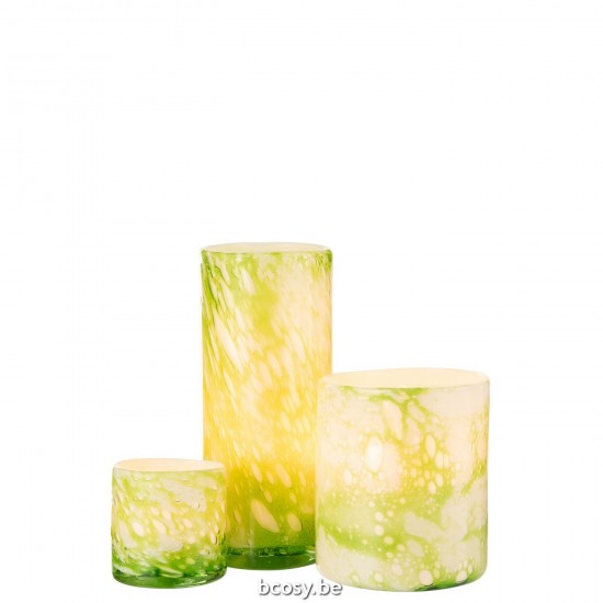 J Line Vase Marble Glass Green White Large.