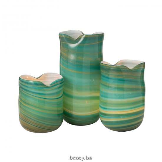 J Line Vase Wave Glass Mix Large.