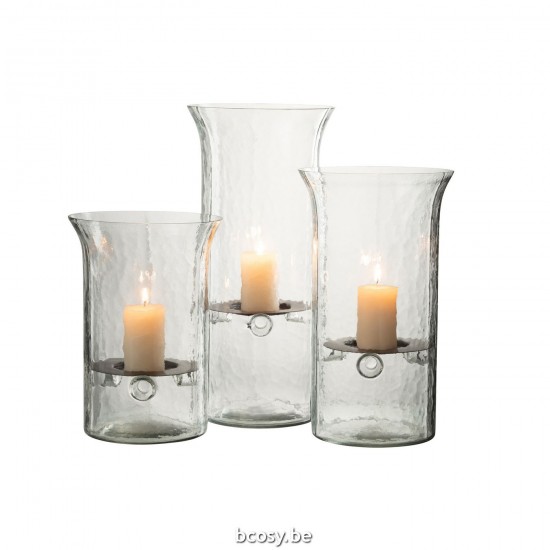J Line Candleholder Plate Blurred Glass Transparent Large tea lights holders.