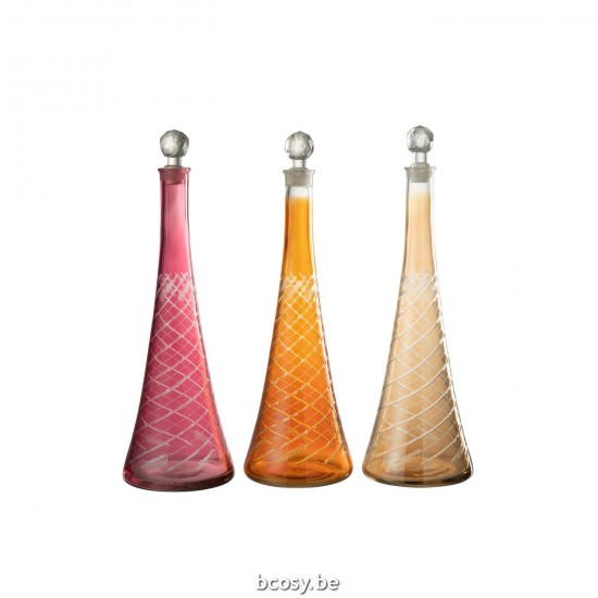 J Line bouteilles Jolipa Carafe Tiige Verre Rouge.