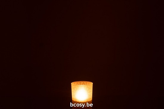 J Line photophores Jolipa Photophore Carres Verre Beige Small.