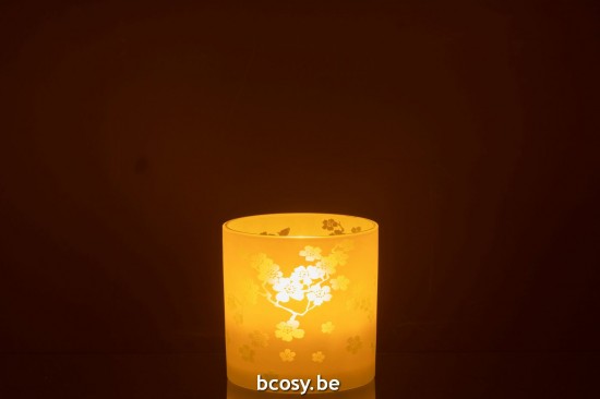 J Line photophores Jolipa Photophore Fleurs Verre Vert Large.