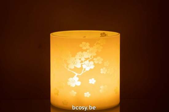 J Line photophores Jolipa Photophore Fleurs Verre Vert Extra Large.