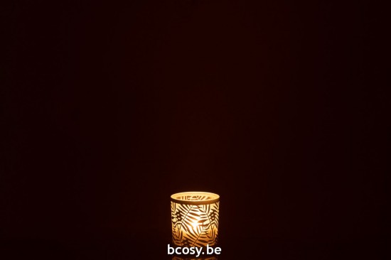 J Line photophores Jolipa Photophore Feuilles Verre Blanc Small.