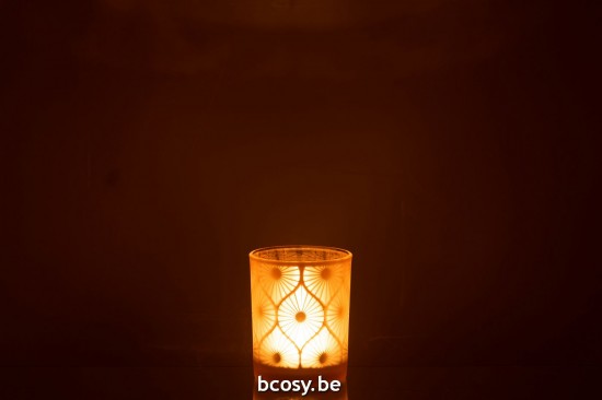 J Line photophores Jolipa Photophore Losange Fleurs Verre Jaune Medium.