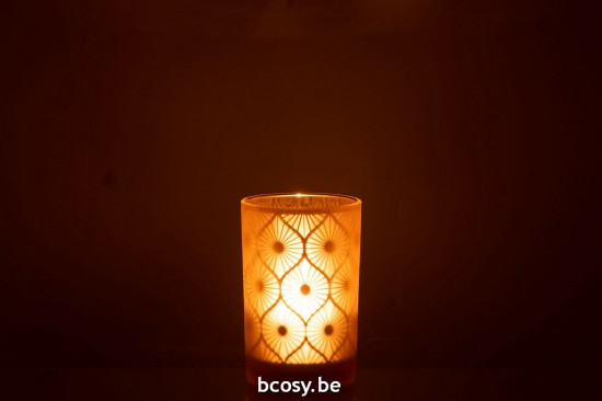 J Line photophores Jolipa Photophore Losange Fleurs Verre Jaune Large.