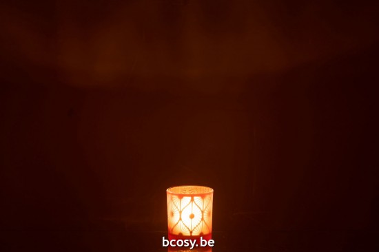 J Line photophores Jolipa Photophore Losange Fleurs Verre Orange Small.