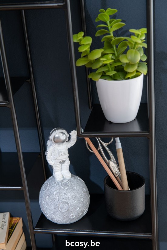 J Line Salvadanaio Astronaute Luna Resina Bianco Argento Assortimento Di 3 Hucha Astronauta Luna Poly Blanco Plata Surtido De.