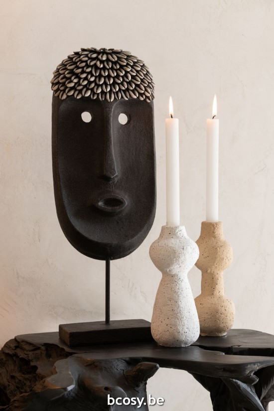 J Line Maschera Etnica Pietra Resina Nero Large Mascara Etnica Piedra Resina Negro Large.