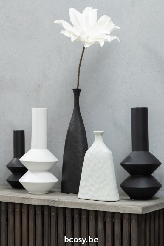 J Line Fiore Foglie Corte 1 Testa Eva Bianco Flower Branch Short Leaves 1 Head Eva White.