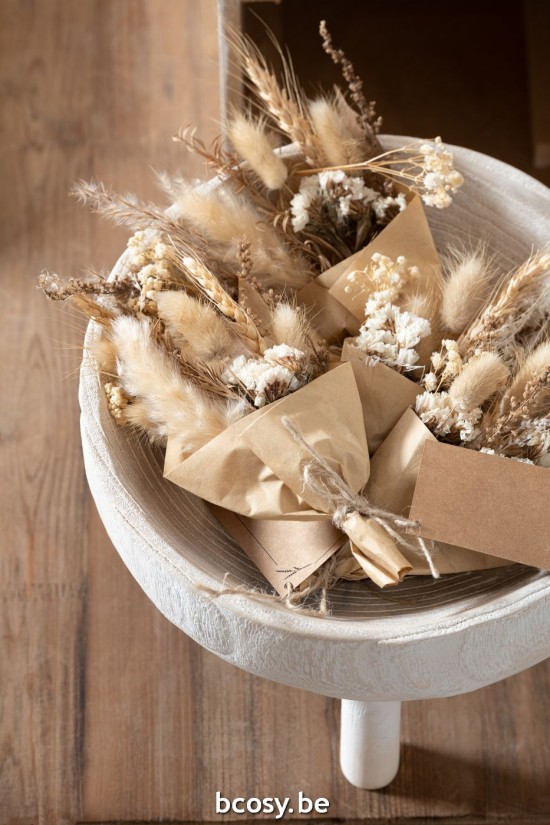 Jline Bunch Dried Flowers In Paper Wrap Natural Assortment Of 2.