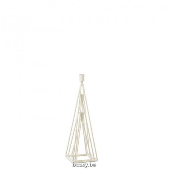 Jline Set Van 3 Kaarshouder Metaal Wit.