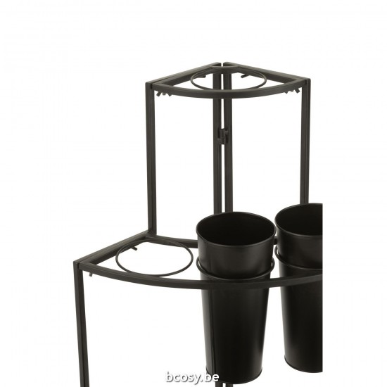 J Line cachepots de fleur Jolipa Presentoir A Fleurs 9 Pieces Noir Small.
