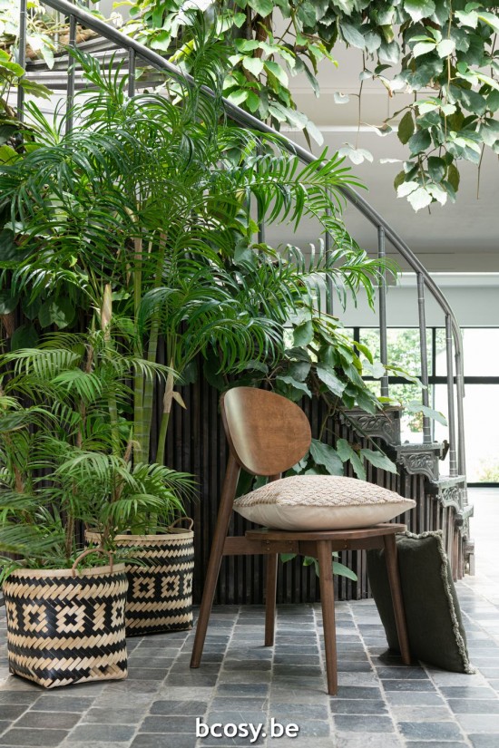 J Line Set 3 Cesti Motivo Manico Bambu Naturale Nero Set Of 3 Basket Patterns Handles Bamboo Natural Black.