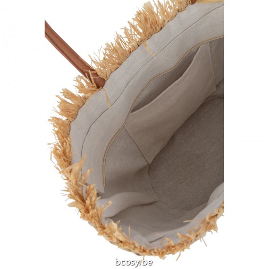 J Line sacs de plage Jolipa Sac De Plage Feuille Jute Naturel Marron Fonce.
