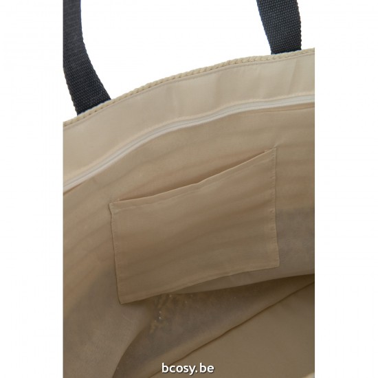 Jline Set Van 2 Tas Hoed Patronen Papier Katoen Beige Zwart.