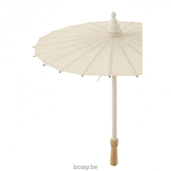 Jline Parasol Katoen Hout Wit.