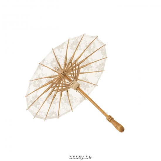 J Line Parasol Patterns Lace Cotton Wood White ornamental parasols.