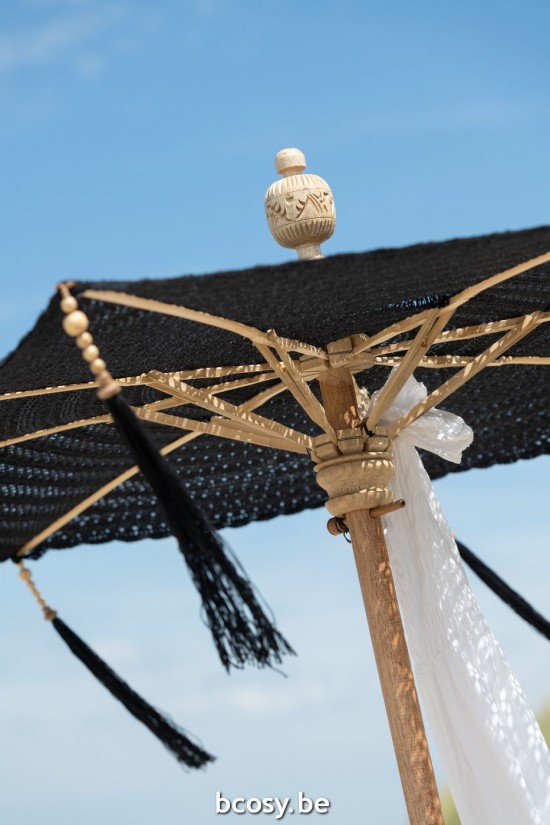 Jline Parasol Tassels Cotton Wood Black Large.