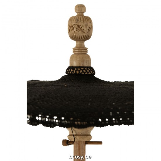 Jline Parasol Kwast Katoen Hout Zwart Large.