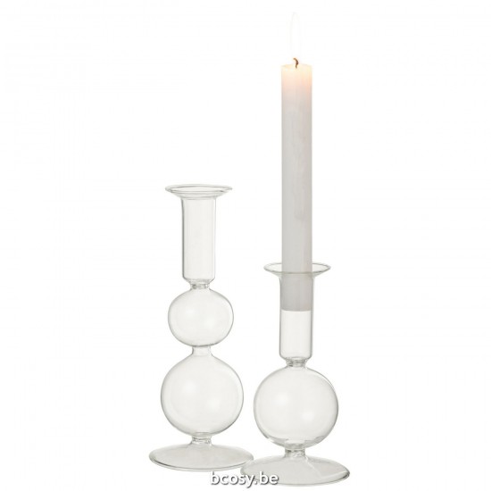 Jline Kaarshouder 2 Ballen Glas Transparant Large.