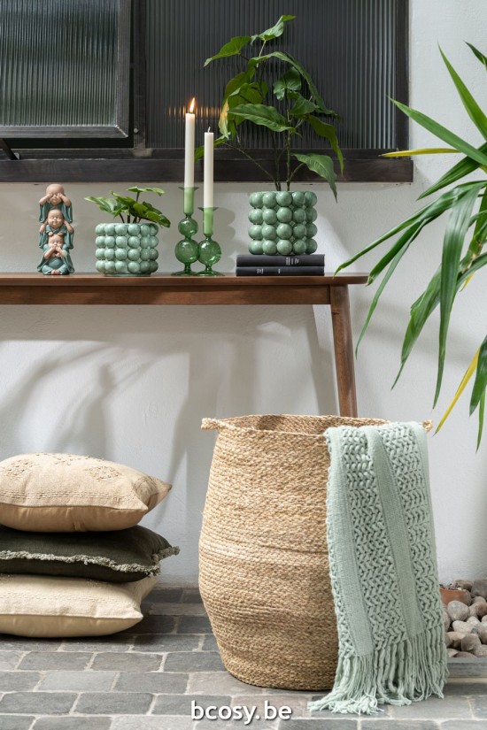 Jline Plaid Knitted Acrylic Light Green.