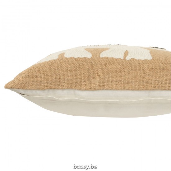 J Line coussins Jolipa Coussin Blanc Elephant Jute Beige Small.