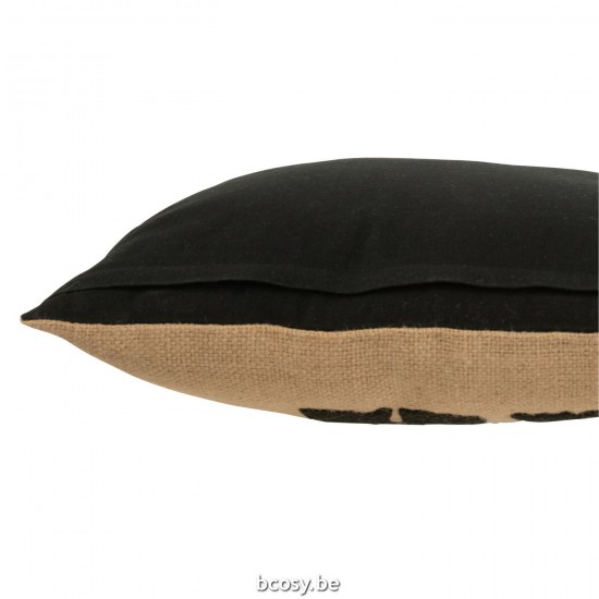 J Line coussins Jolipa Coussin Noir Elephant Jute Beige Small.