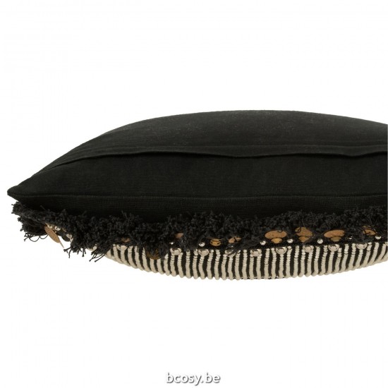 J Line coussins Jolipa Coussin Perle Jute Noir.