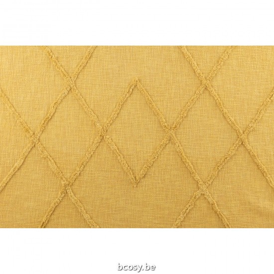 J Line textiles Jolipa Jete De Lit Floches Coton Moutarde.