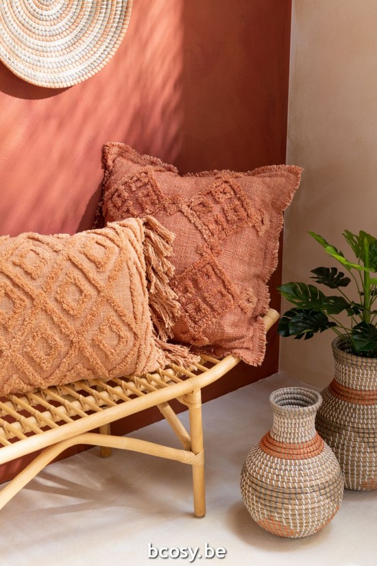 Jline Cojin Borlas Algodon Coral Largo.