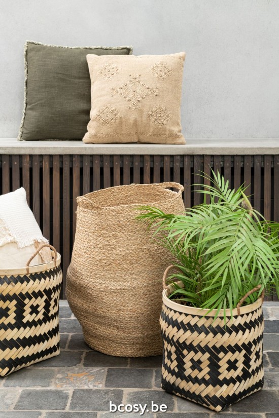 Jline Cojin Medio Circulo Algodon Beige.