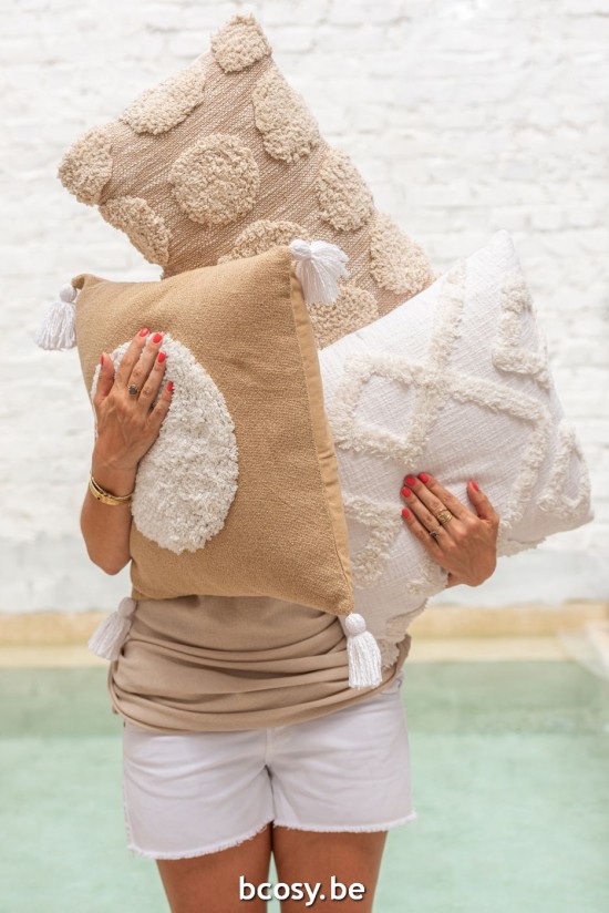 Jline Cojin Circulos Algodon Marron.