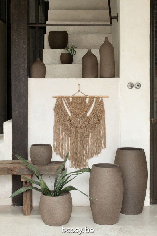 Jline Maceta Enya Cerámica Marrón Xlarge.