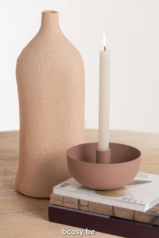 J Line Vaso Enya Bottiglia Ceramica Beige Large Jarrón Enya Botella Cerámica Beige Large.