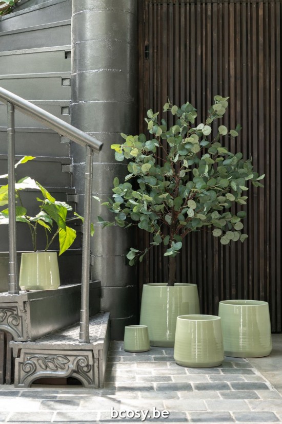 Jline Maceta Cerámica Redondo Verde Extra Small.