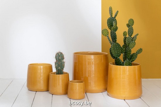 Jline Maceta Cerámica Redondo Ocre Small.