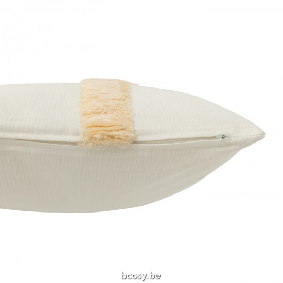 J Line coussins Jolipa Coussin Cercle Textile Blanc Beige.